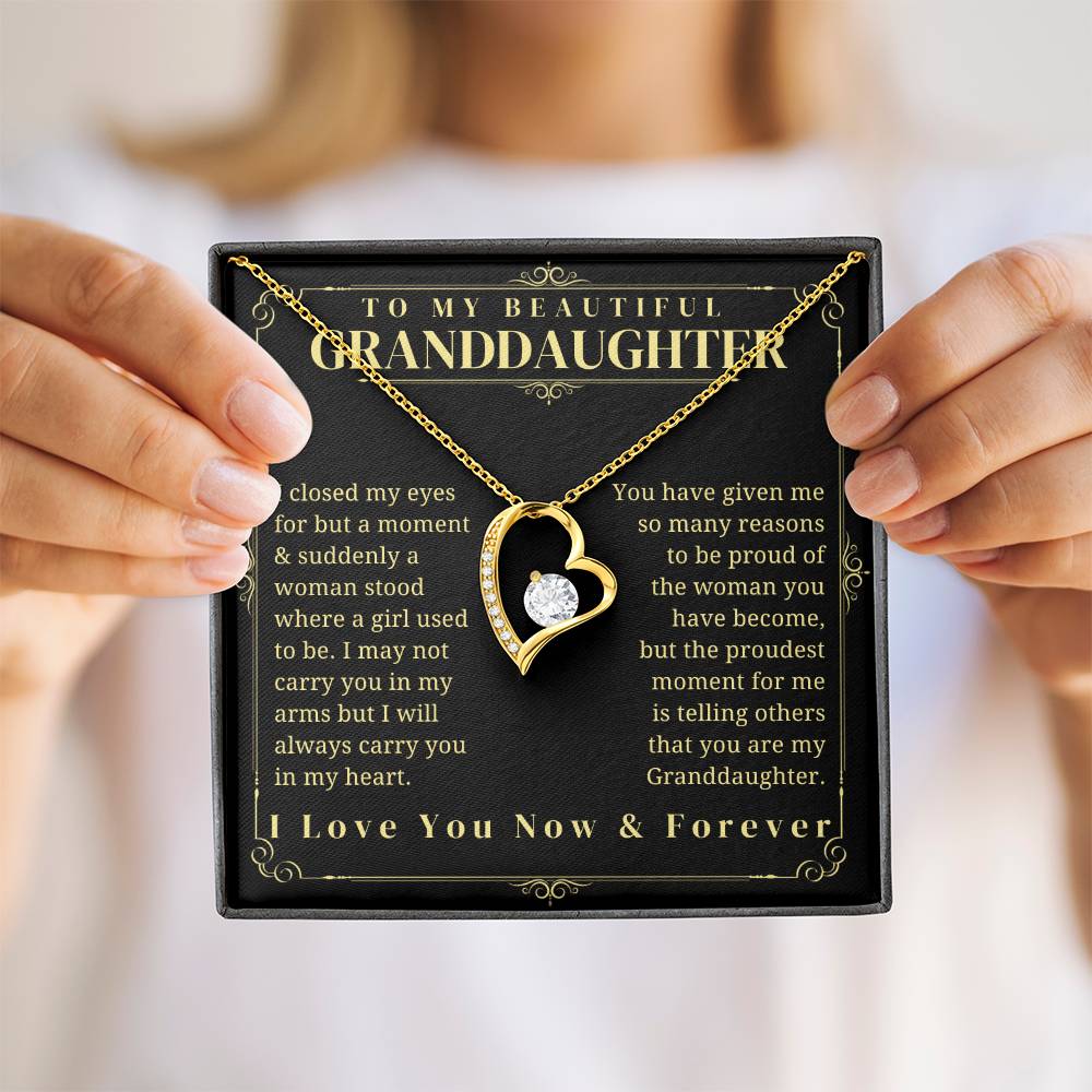 To My granddaughter - Granddaughter Gift - Granddaughter Necklace - Birthday Necklace - Graduation Gift - Gift from Grandma/Grandpa