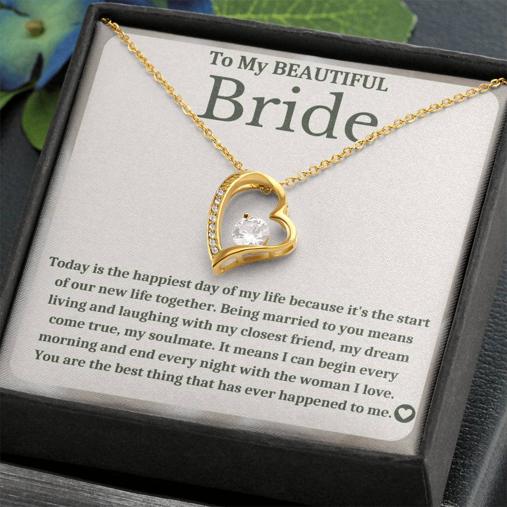 To My Bride - Bride Gift From Groom, Wedding Day Gift, Groom to Bride, Jewelry Gift from Groom to Bride, Beautiful Bride Necklace, To My Bride From Groom