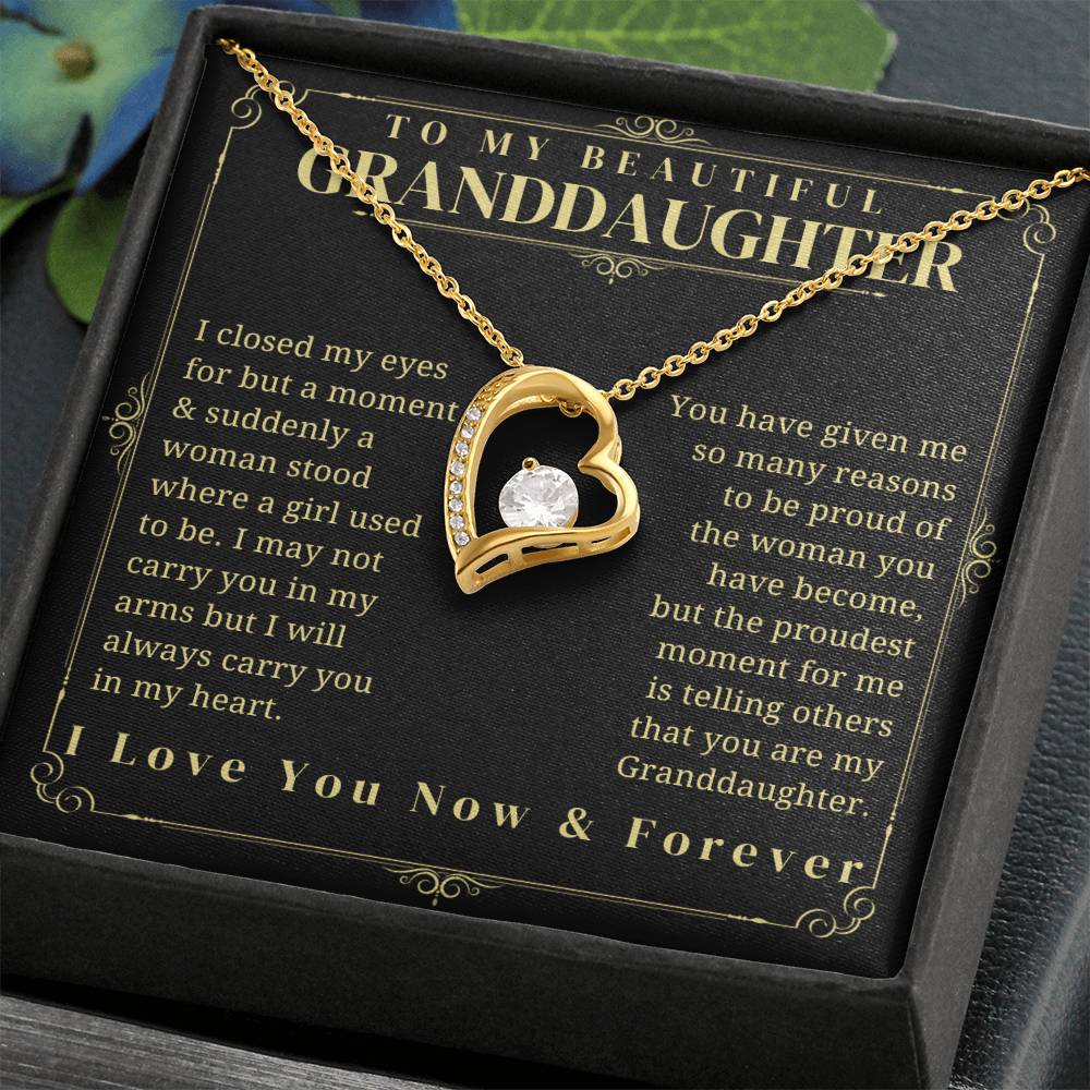 To My granddaughter - Granddaughter Gift - Granddaughter Necklace - Birthday Necklace - Graduation Gift - Gift from Grandma/Grandpa