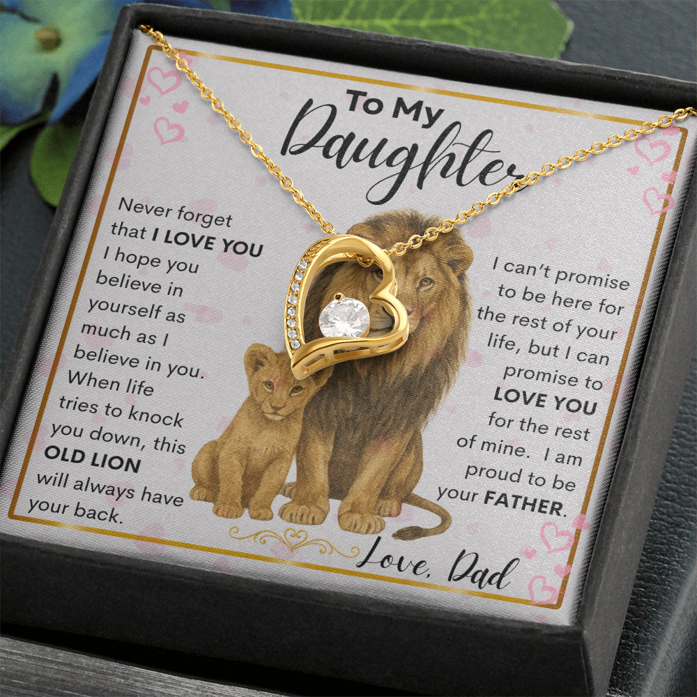 Gift for Daughter "Never Forget" Forever Love Necklace