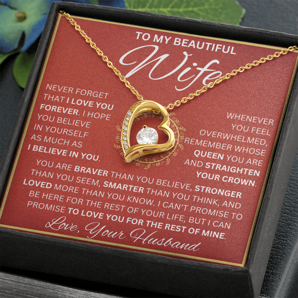 Gift for Wife "Never Forget I Love You" Love Knot Necklace