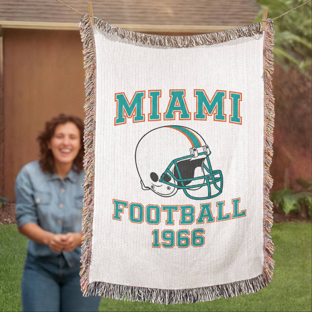 Miami Football Woven Blanket