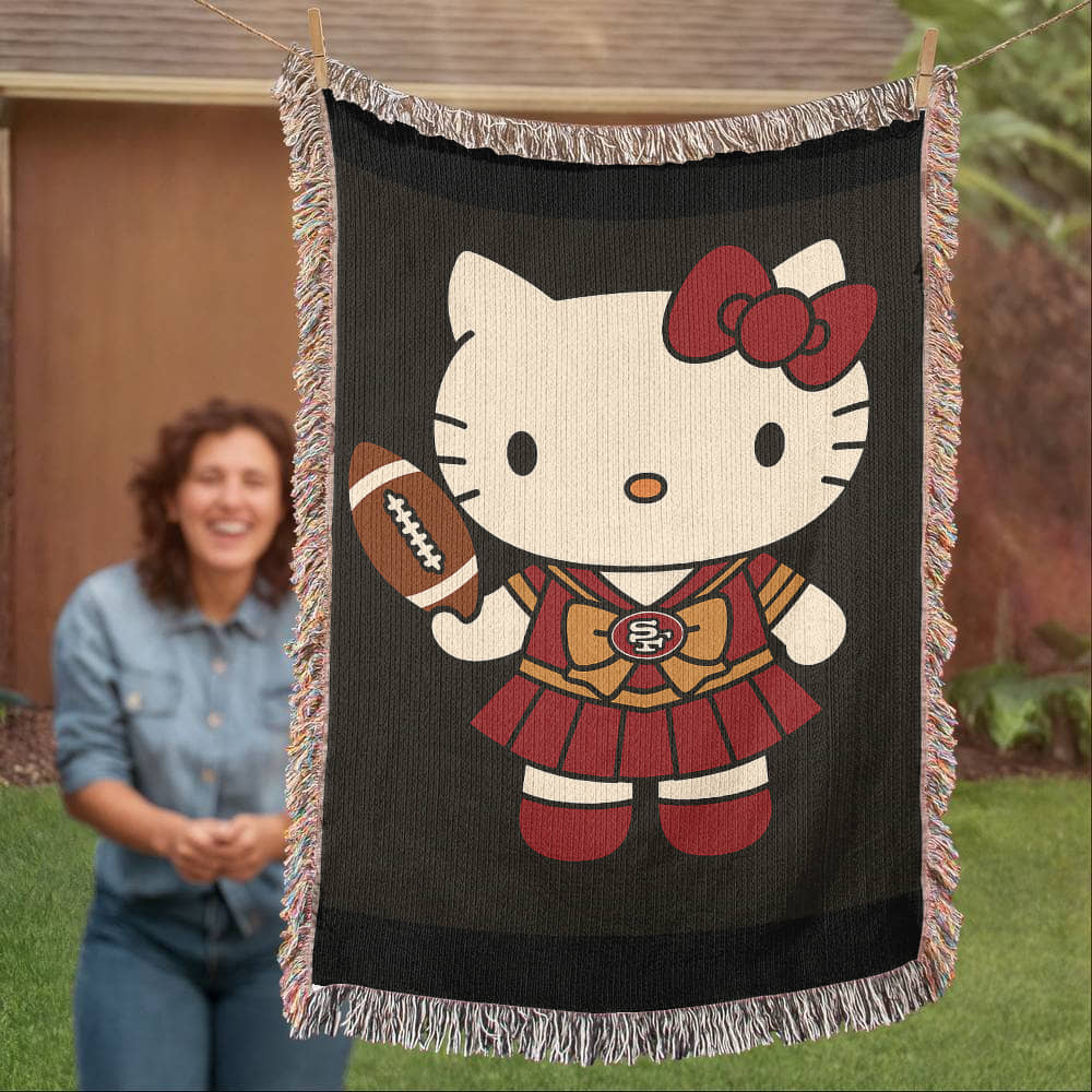 Cute Kitty Woven Blanket for Cozy Nights, Perfect for Home Decor
