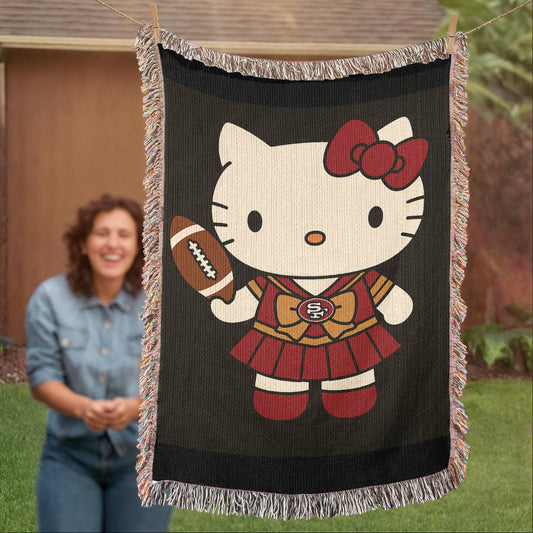 Cute Kitty Woven Blanket for Cozy Nights, Perfect for Home Decor