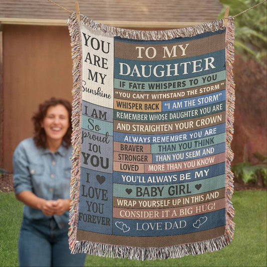 To My Beautiful Daughter – Rustic Plank Blanket – Christmas Birthday Keepsake