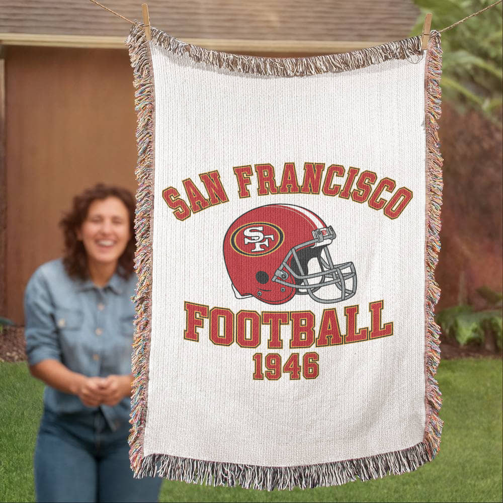 San Francisco Football Woven Throw Blanket