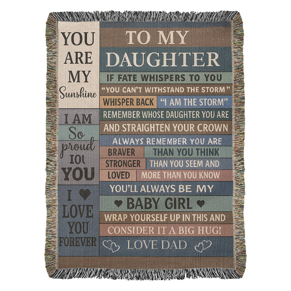 To My Beautiful Daughter – Rustic Plank Blanket – Christmas Birthday Keepsake