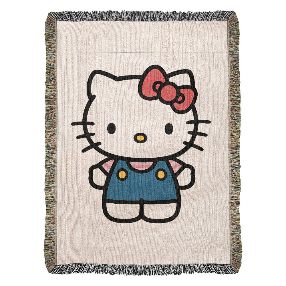 Cute Kitty Woven Blanket