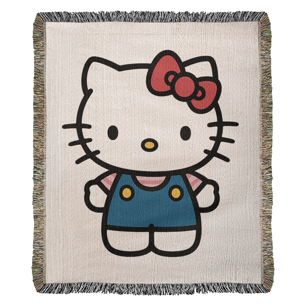 Cute Kitty Woven Blanket