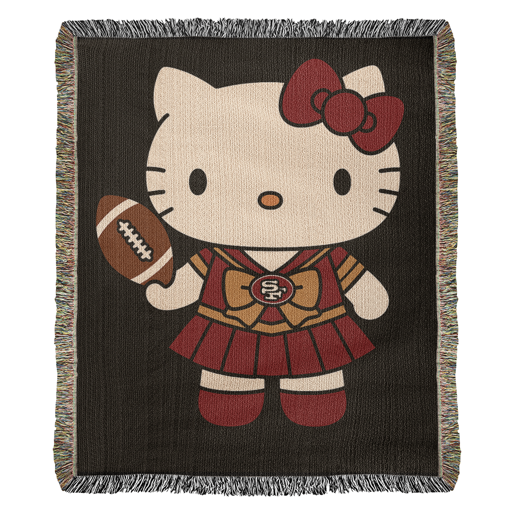 Cute Kitty Woven Blanket for Cozy Nights, Perfect for Home Decor