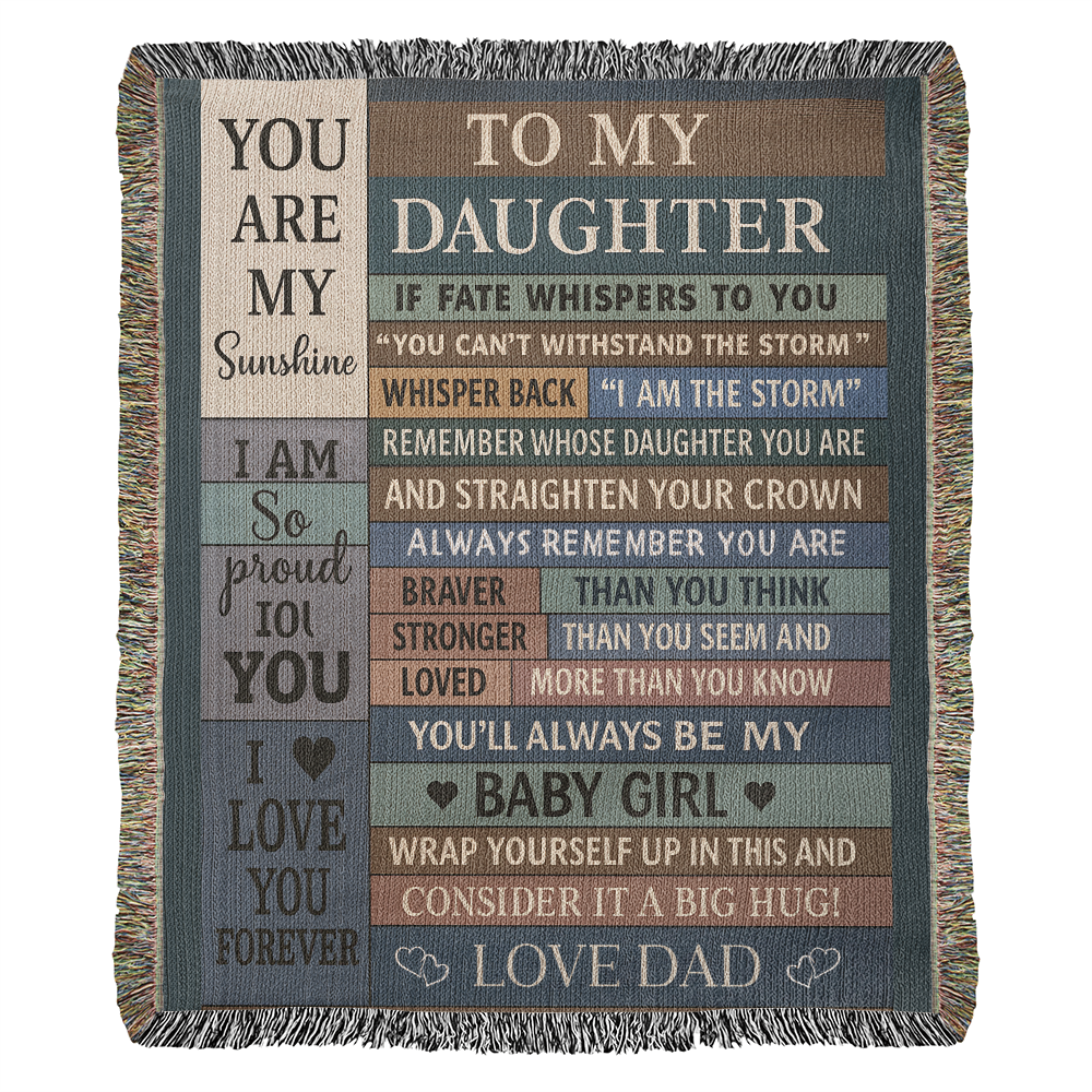 To My Beautiful Daughter – Rustic Plank Blanket – Christmas Birthday Keepsake
