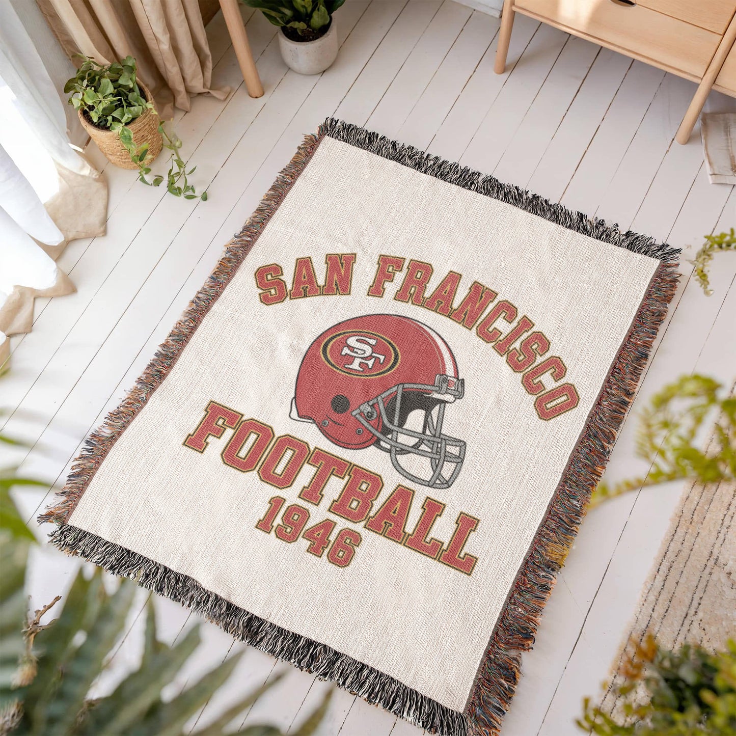 San Francisco Football Woven Throw Blanket