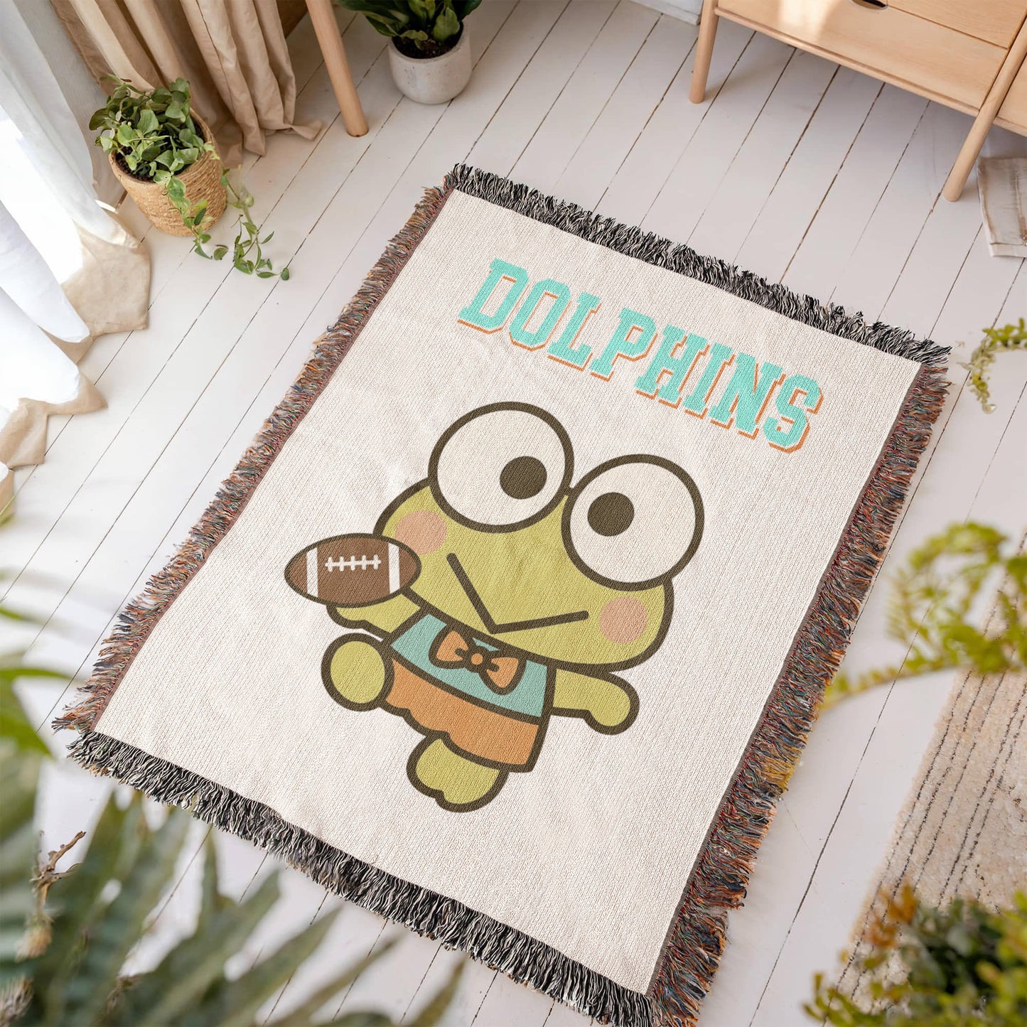 Cute Frog Kawaii Inspired Woven Blanket