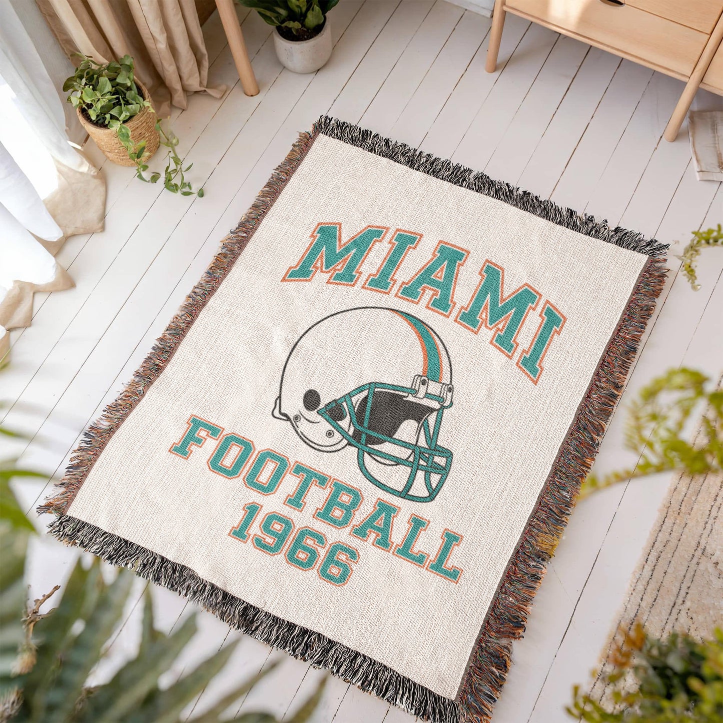 Miami Football Woven Blanket