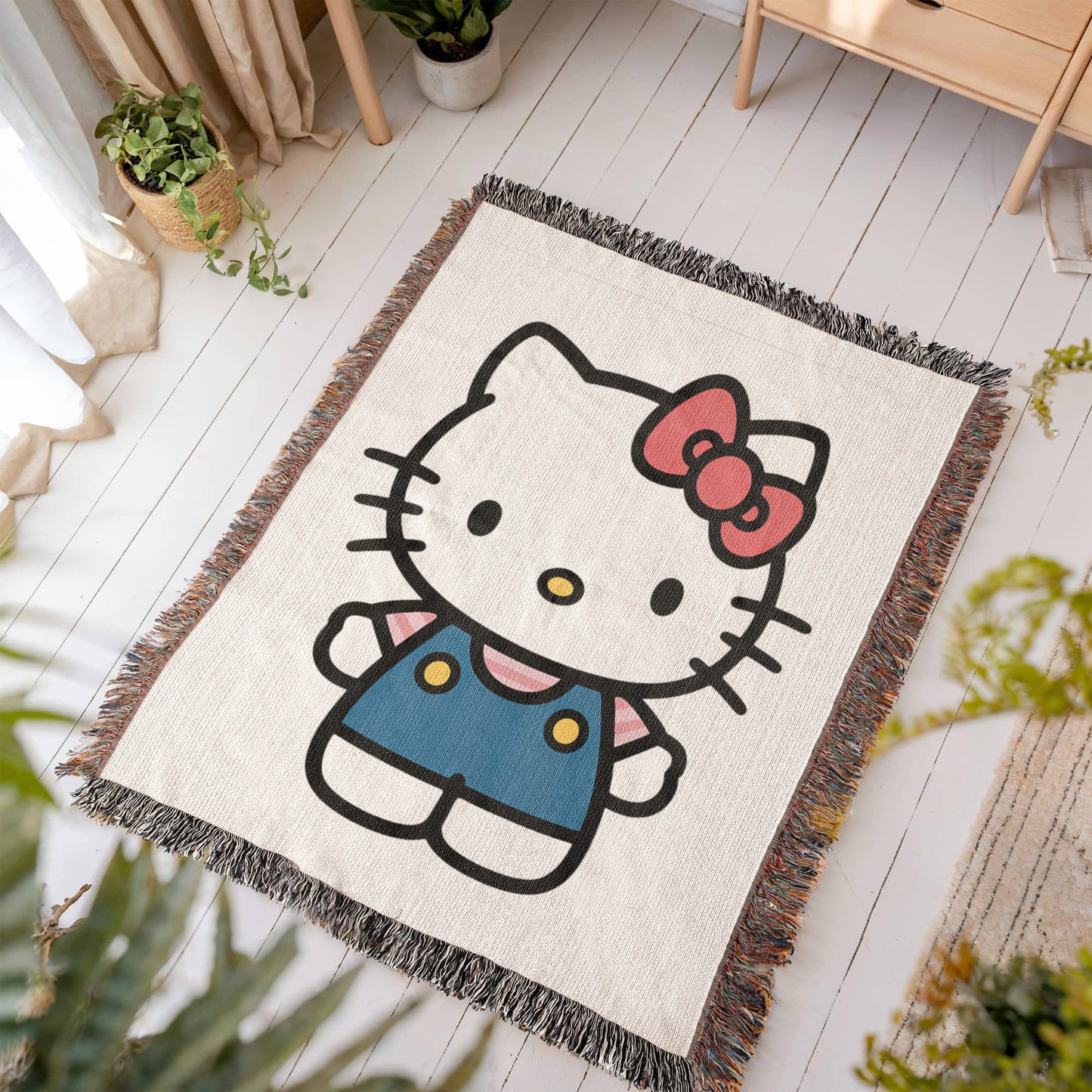 Cute Kitty Woven Blanket