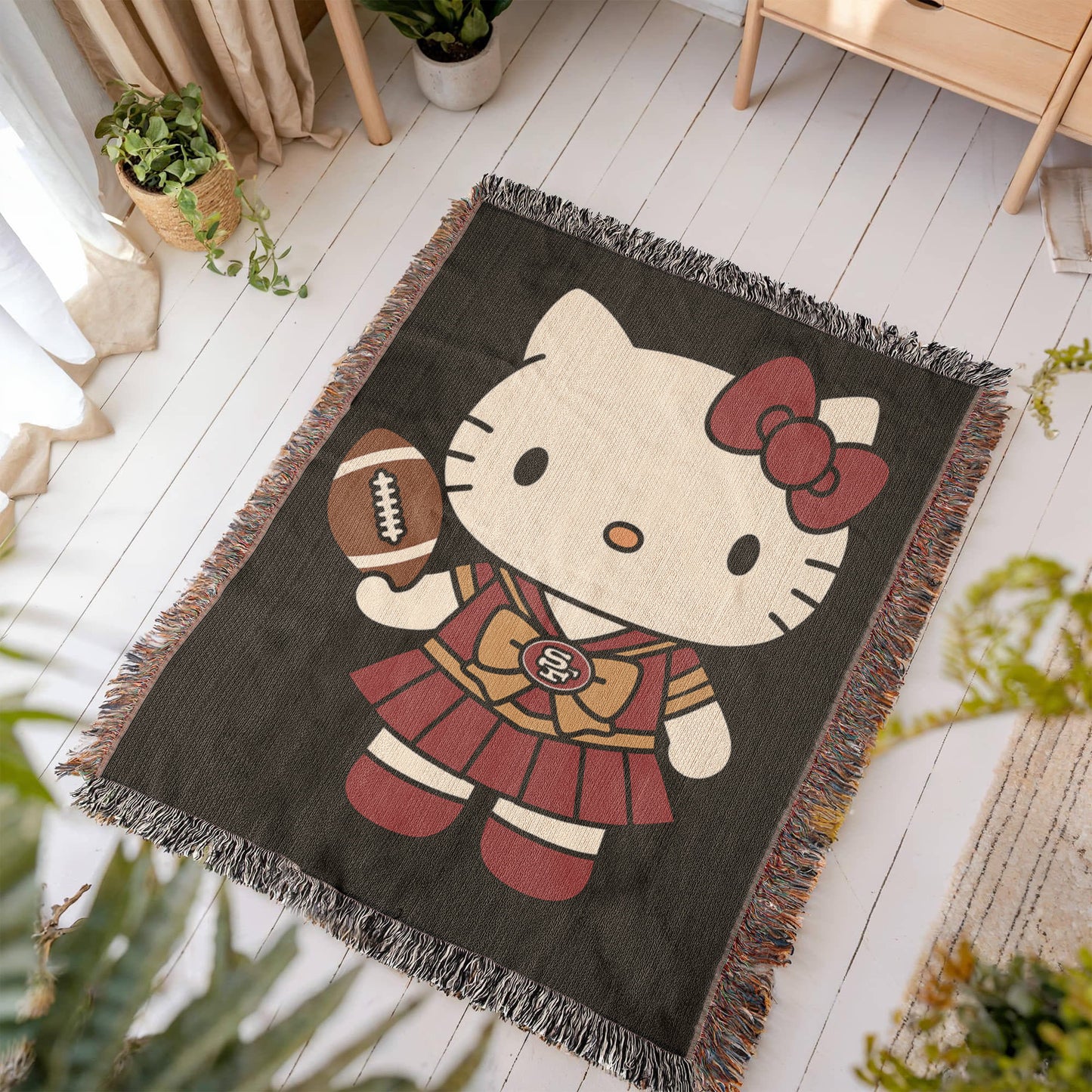 Cute Kitty Woven Blanket for Cozy Nights, Perfect for Home Decor