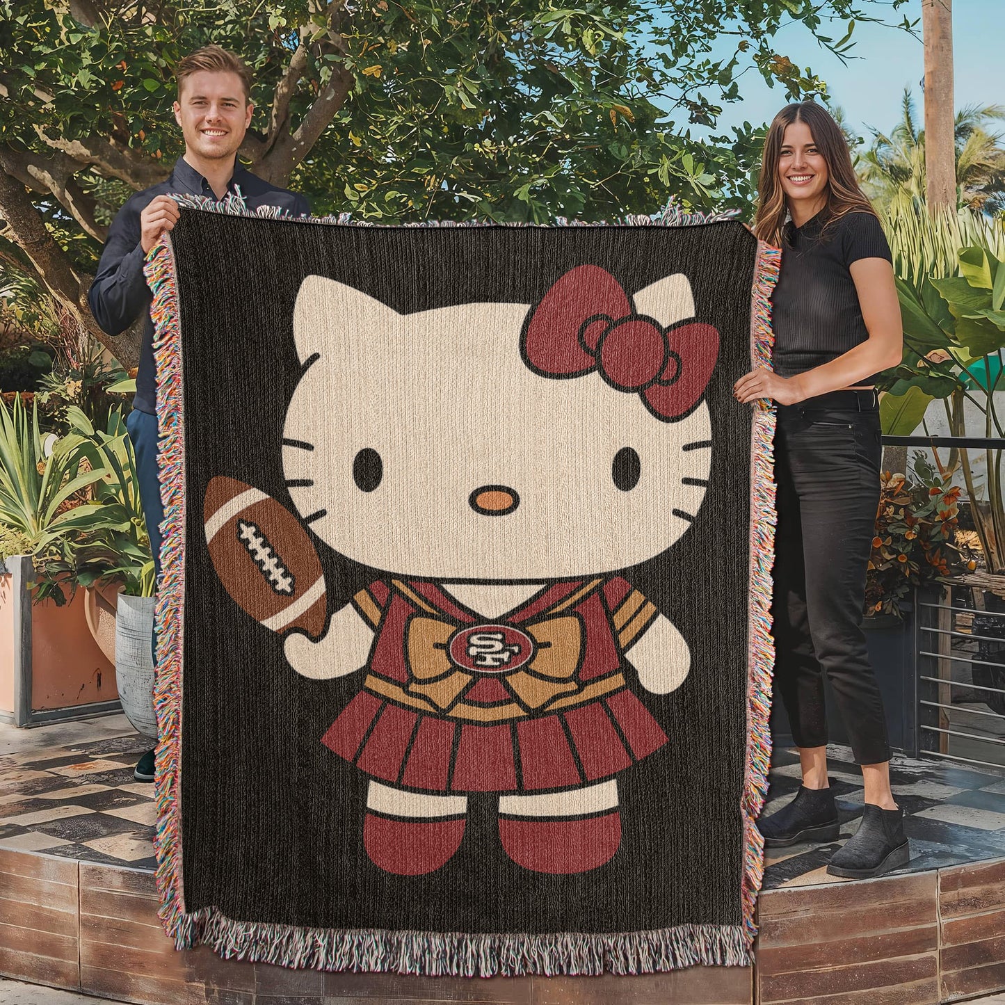 Cute Kitty Woven Blanket for Cozy Nights, Perfect for Home Decor