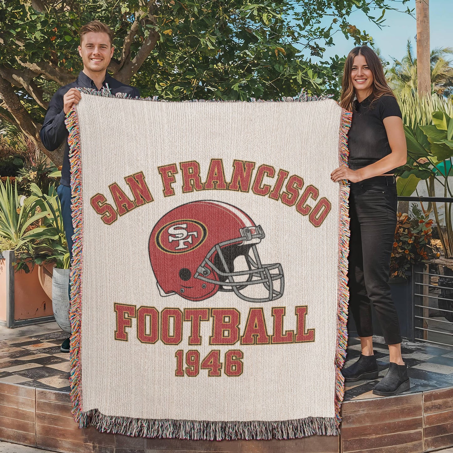San Francisco Football Woven Throw Blanket