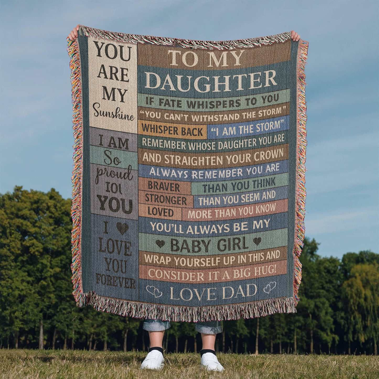 To My Beautiful Daughter – Rustic Plank Blanket – Christmas Birthday Keepsake