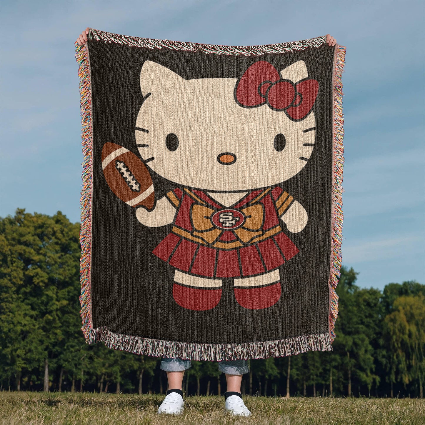 Cute Kitty Woven Blanket for Cozy Nights, Perfect for Home Decor