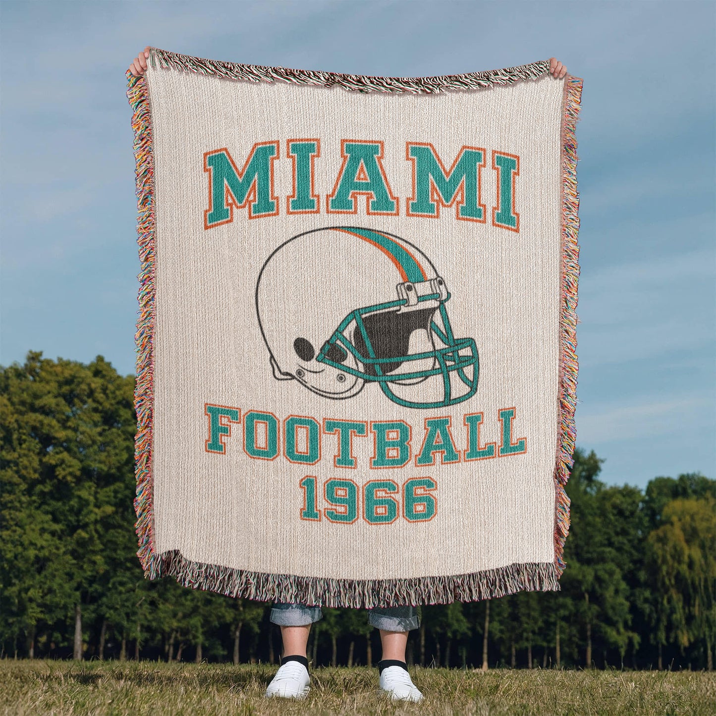 Miami Football Woven Blanket