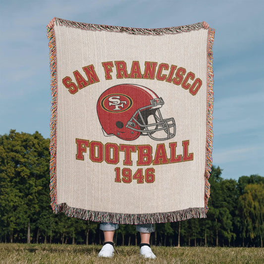 San Francisco Football Woven Throw Blanket