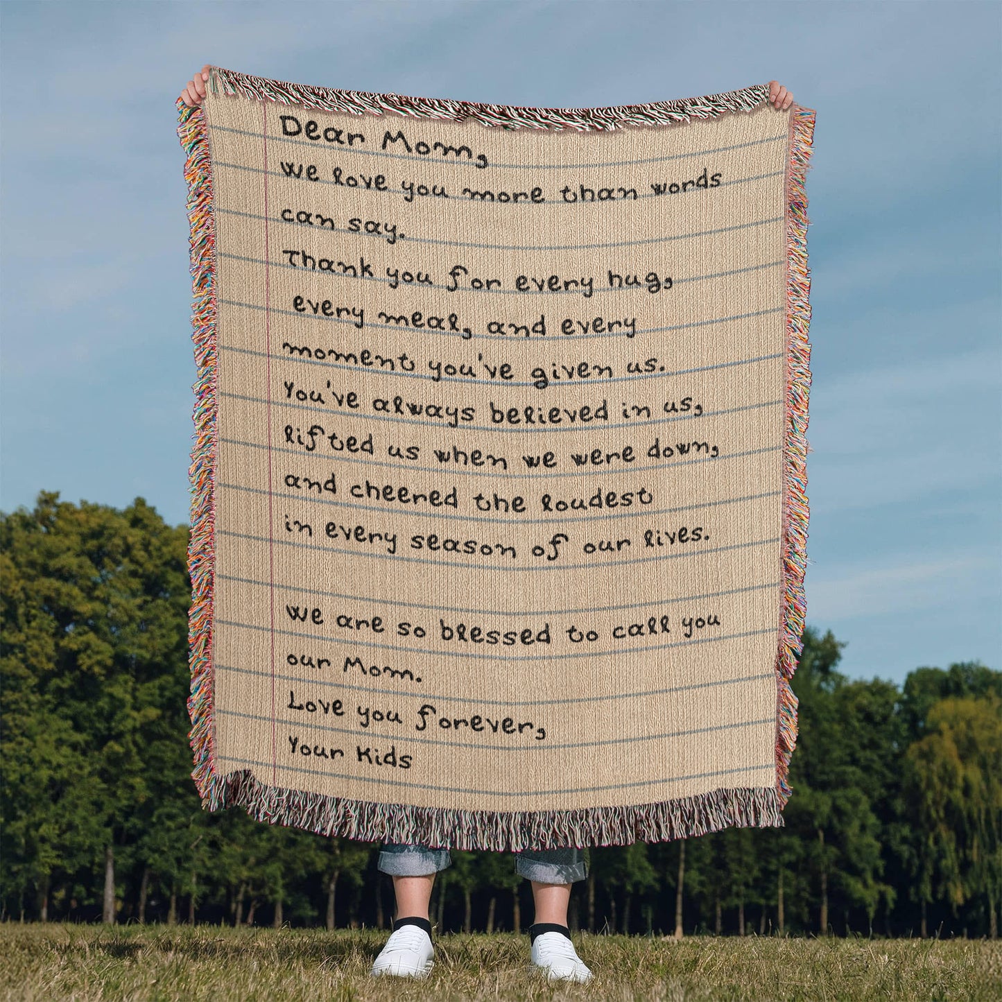 Dear Mom Letter Woven Blanket