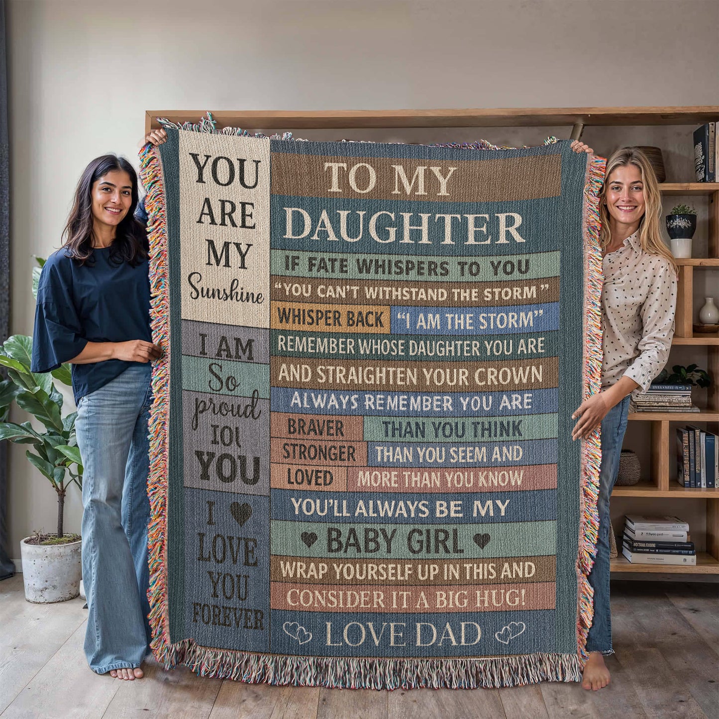To My Beautiful Daughter – Rustic Plank Blanket – Christmas Birthday Keepsake