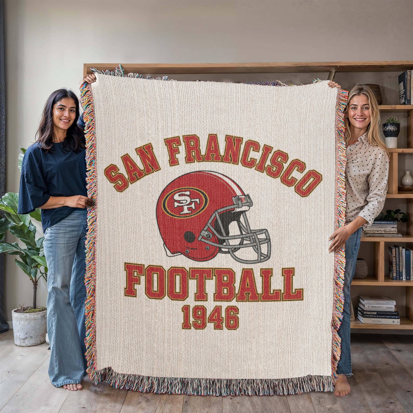 San Francisco Football Woven Throw Blanket