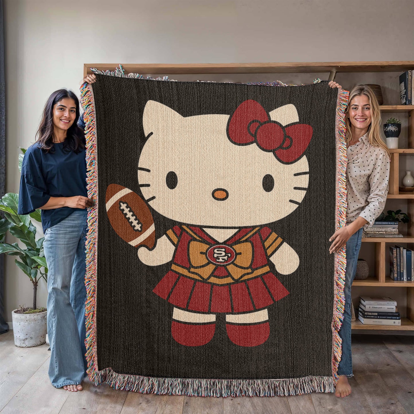 Cute Kitty Woven Blanket for Cozy Nights, Perfect for Home Decor