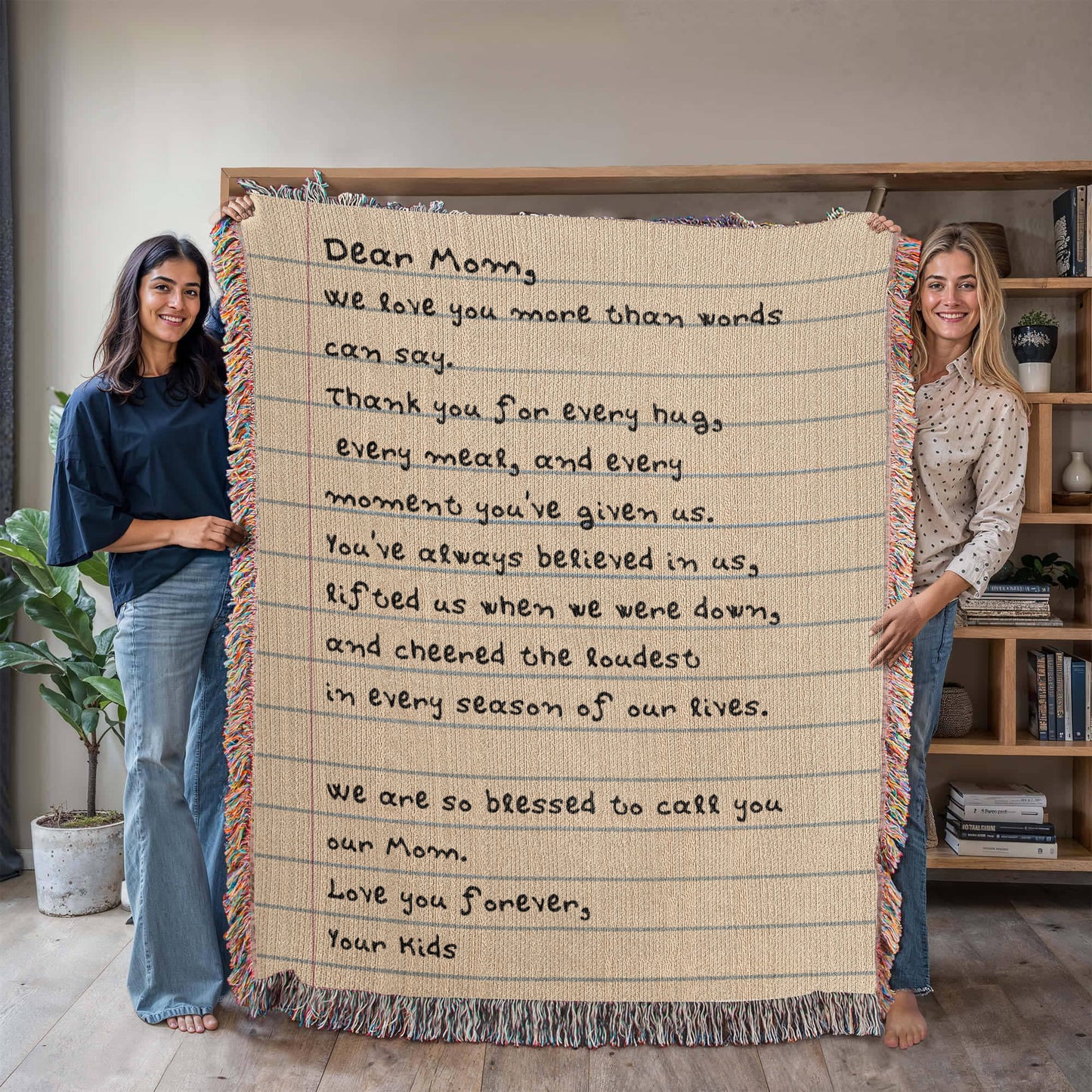 Dear Mom Letter Woven Blanket