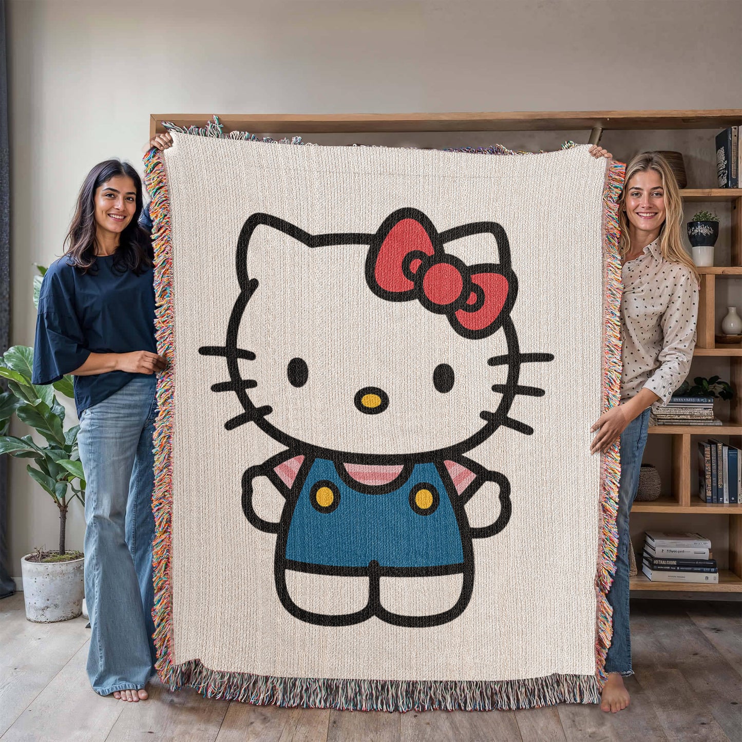 Cute Kitty Woven Blanket
