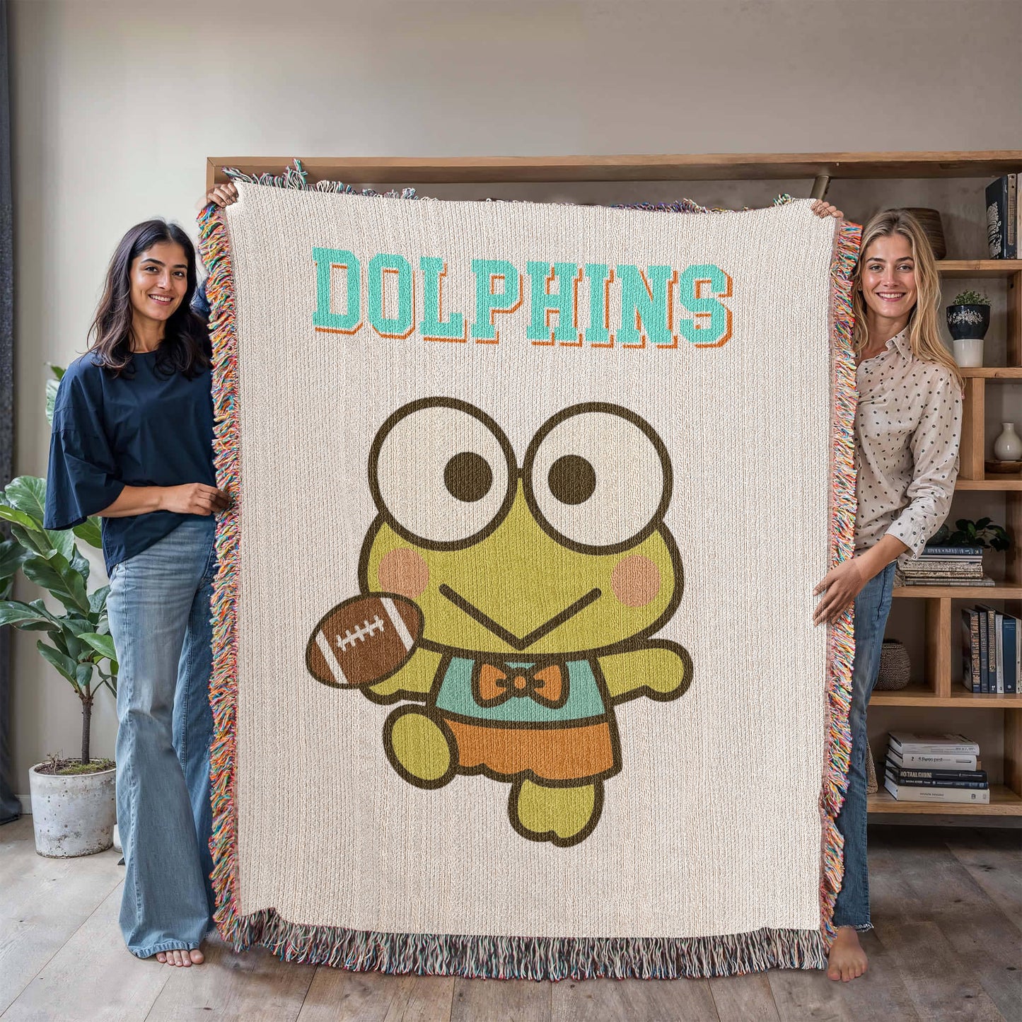 Cute Frog Kawaii Inspired Woven Blanket