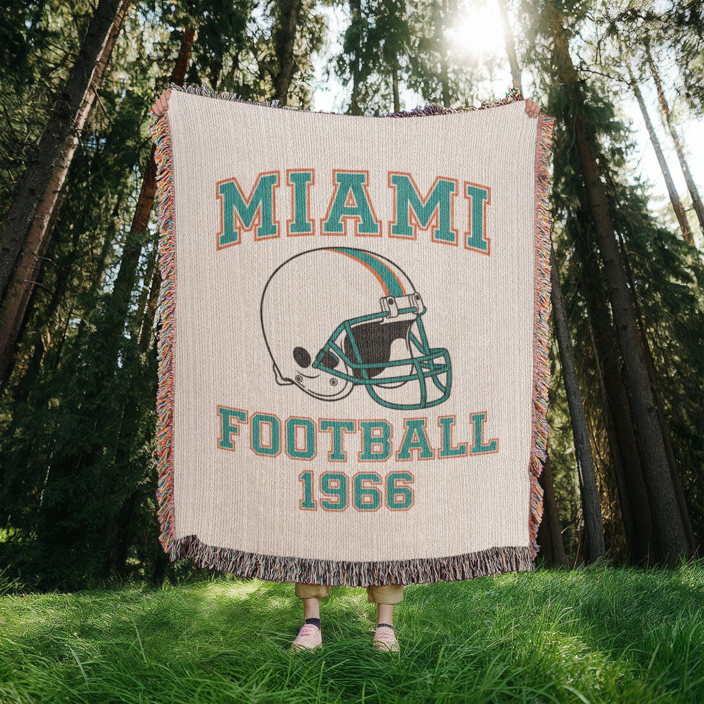 Miami Football Woven Blanket