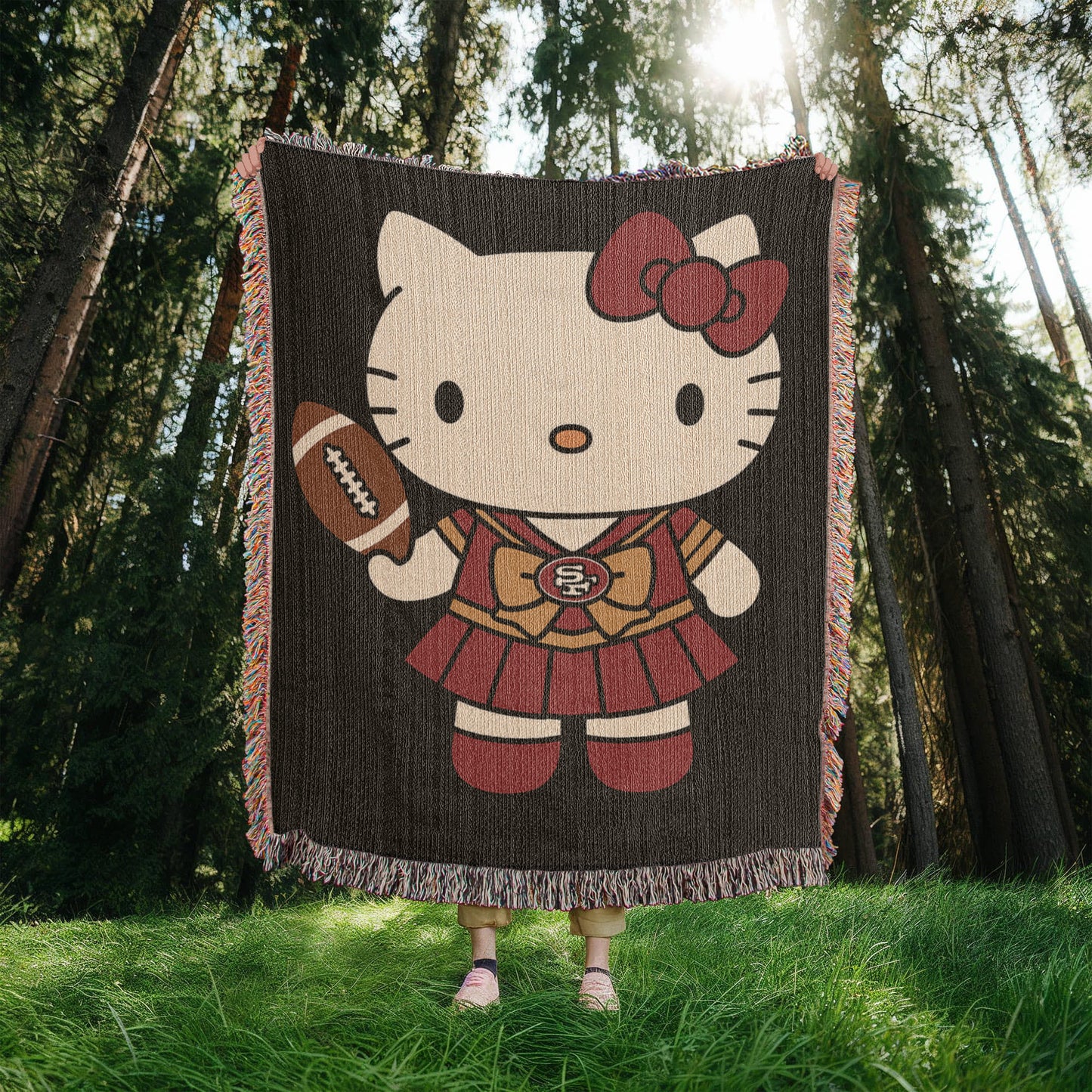 Cute Kitty Woven Blanket for Cozy Nights, Perfect for Home Decor