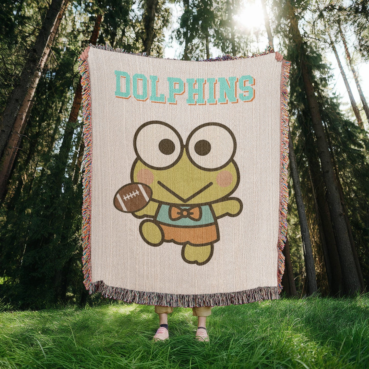 Cute Frog Kawaii Inspired Woven Blanket