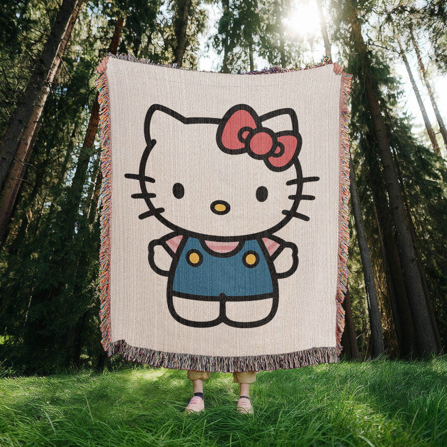 Cute Kitty Woven Blanket