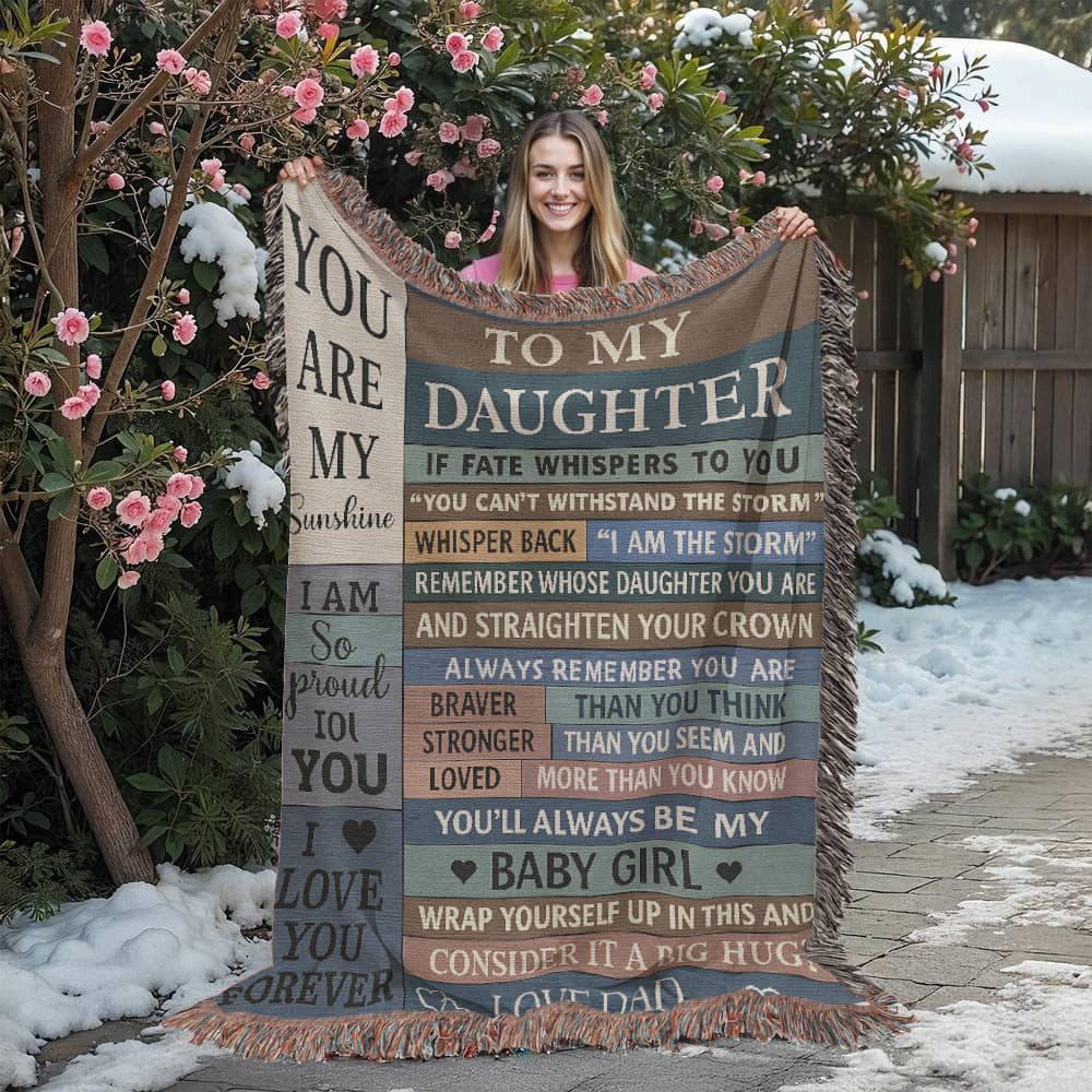 To My Beautiful Daughter – Rustic Plank Blanket – Christmas Birthday Keepsake