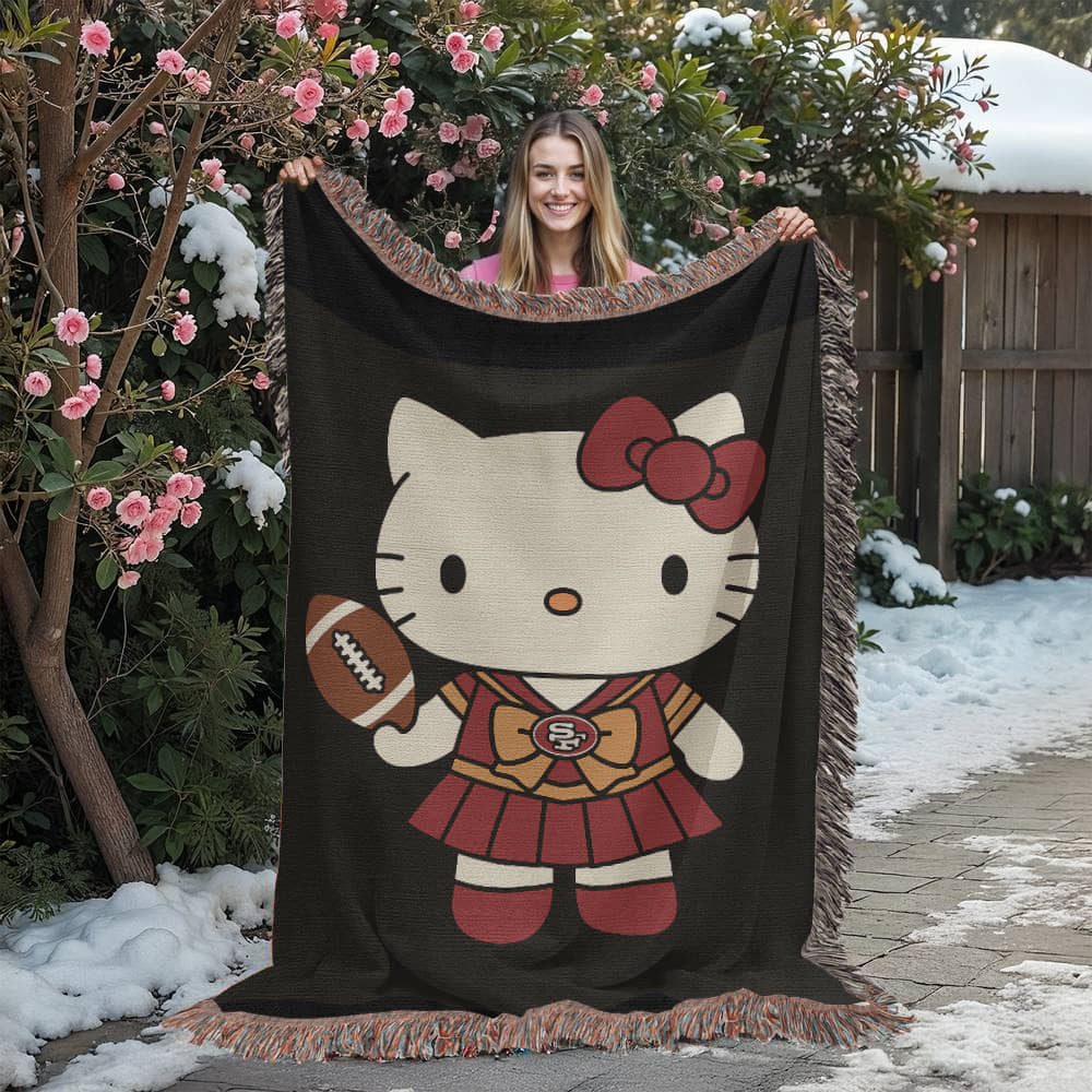 Cute Kitty Woven Blanket for Cozy Nights, Perfect for Home Decor