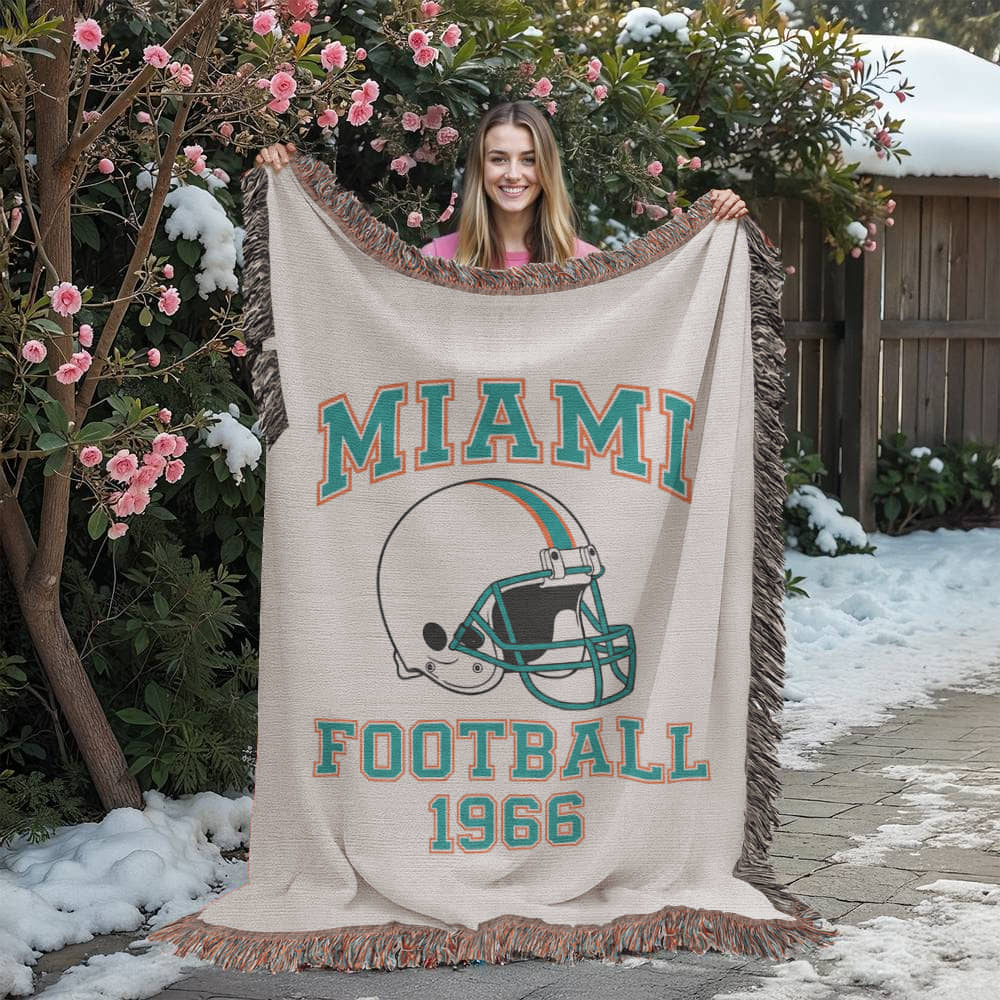 Miami Football Woven Blanket