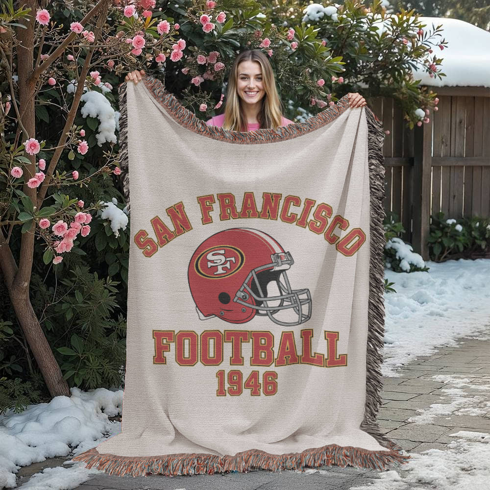 San Francisco Football Woven Throw Blanket