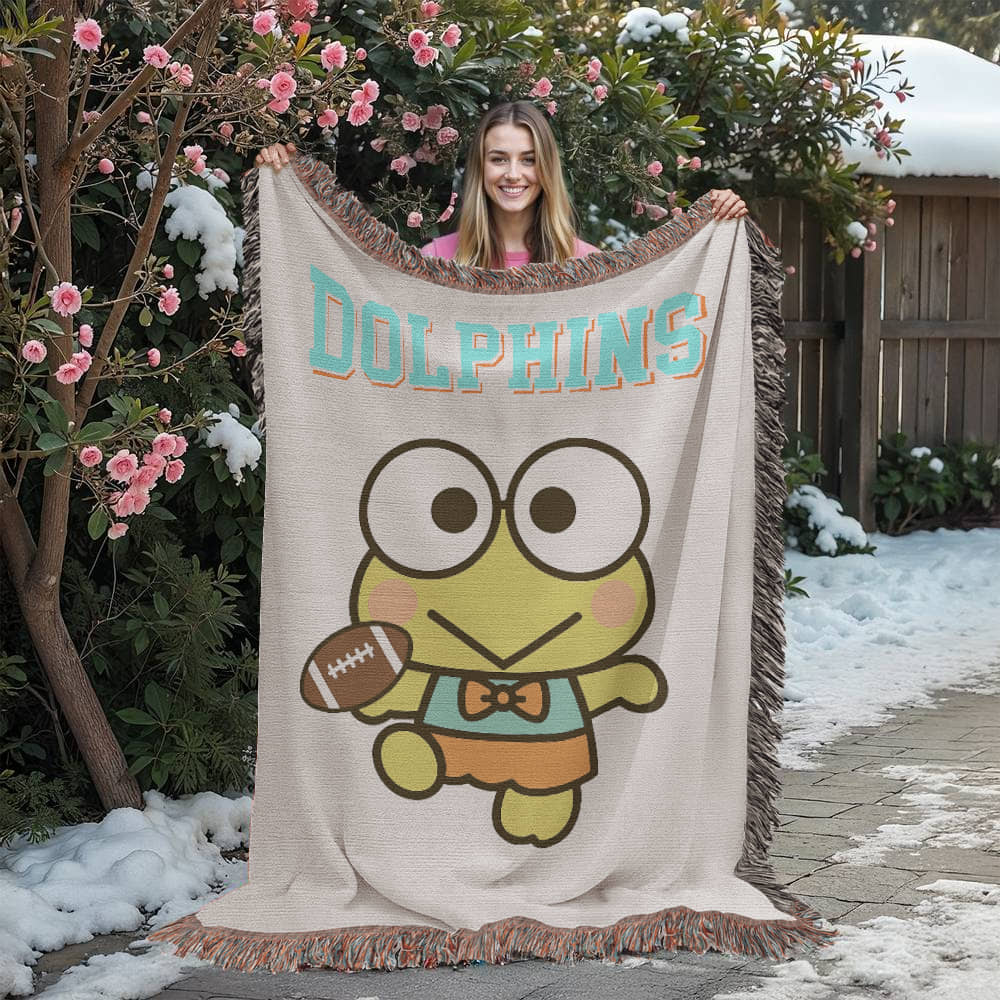 Cute Frog Kawaii Inspired Woven Blanket