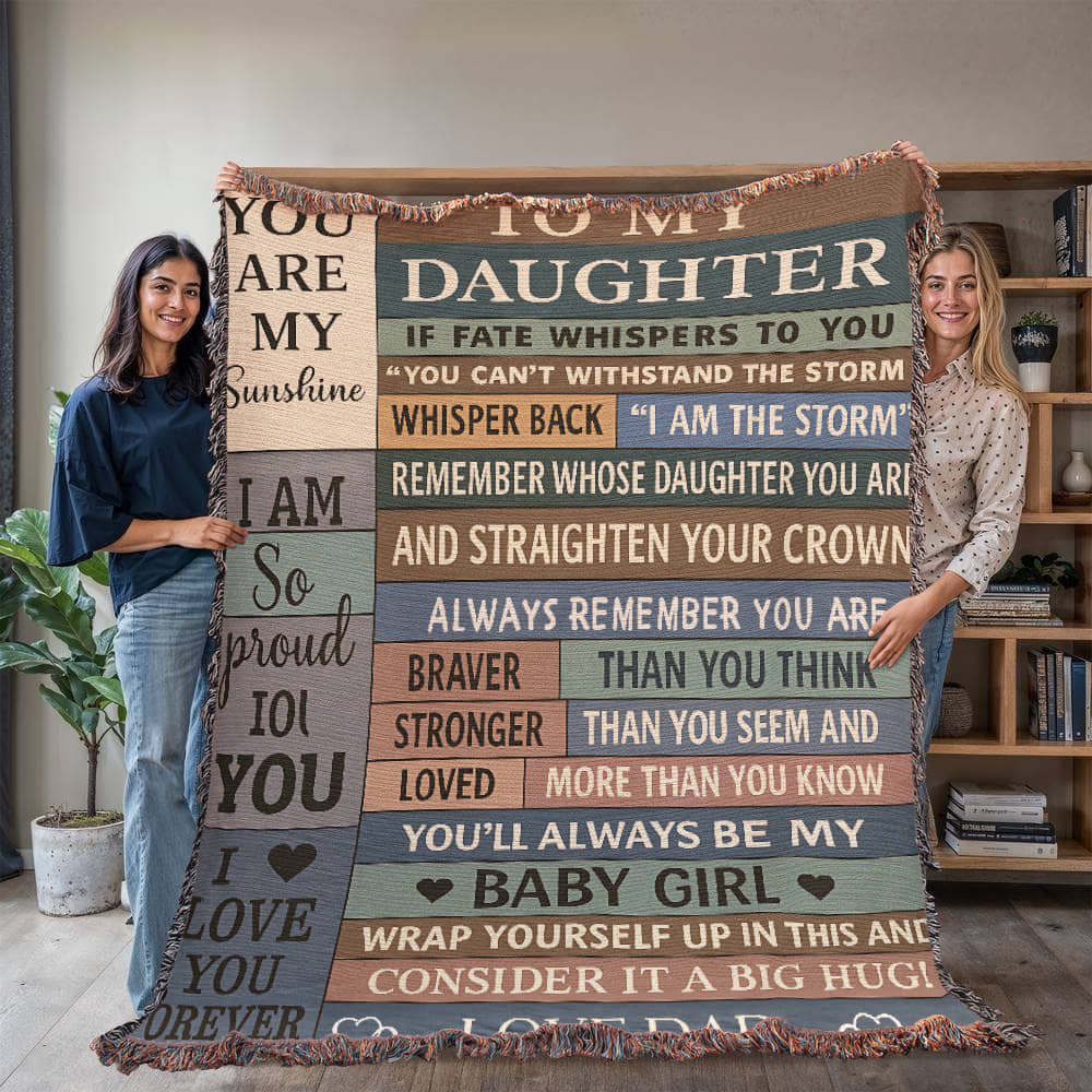 To My Beautiful Daughter – Rustic Plank Blanket – Christmas Birthday Keepsake