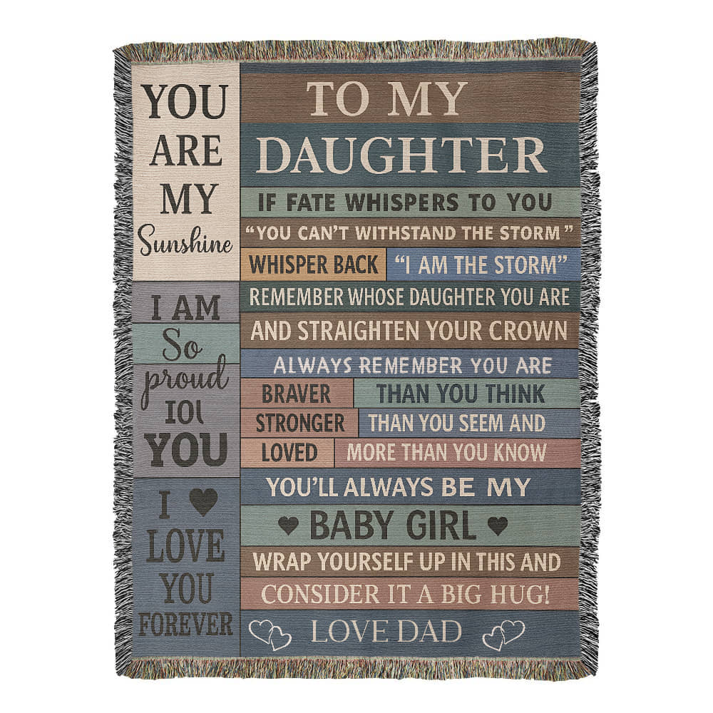 To My Beautiful Daughter – Rustic Plank Blanket – Christmas Birthday Keepsake
