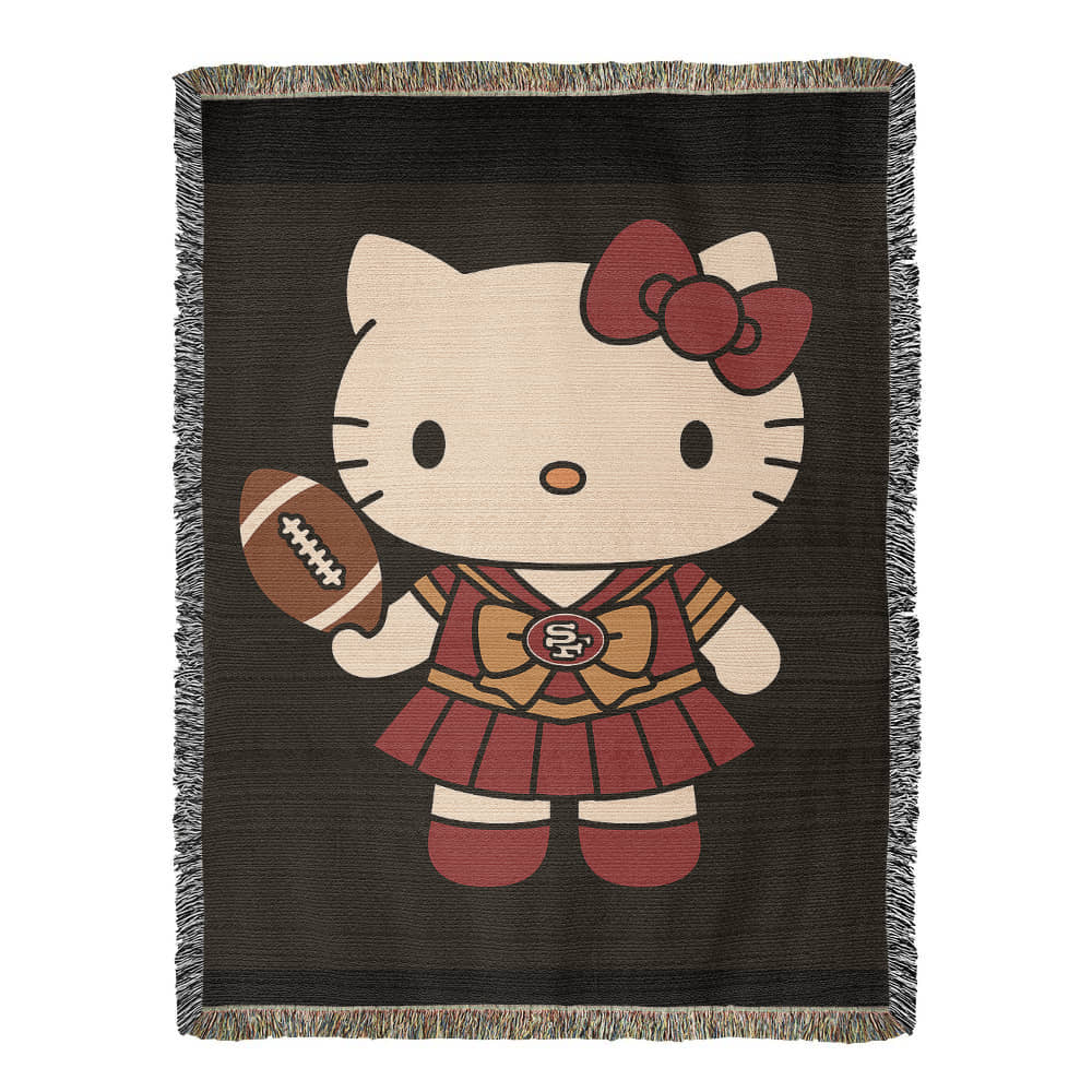 Cute Kitty Woven Blanket for Cozy Nights, Perfect for Home Decor