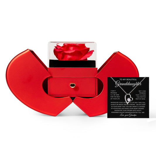 To My Granddaughter Forever Love Necklace and Heart Box gift set