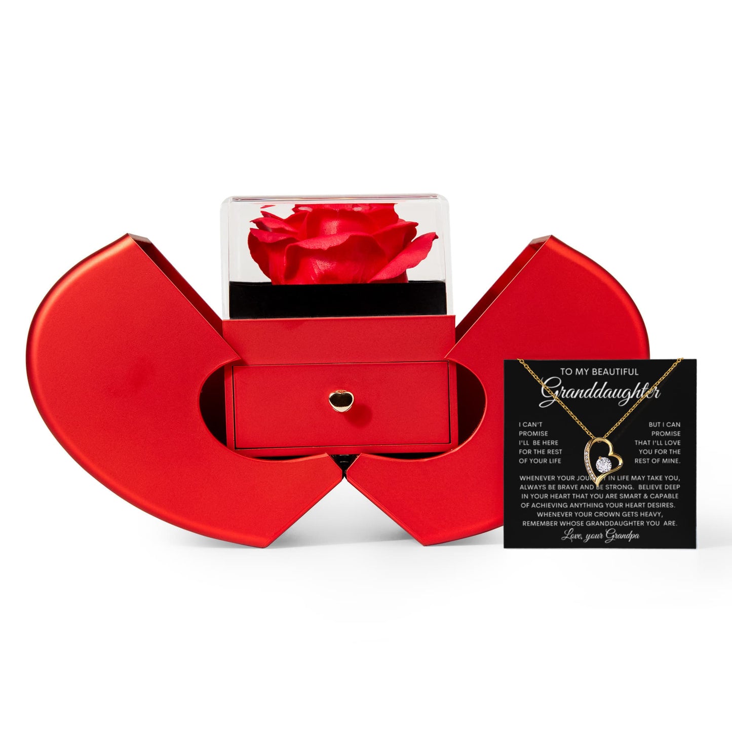 To My Granddaughter Forever Love Necklace and Heart Box gift set
