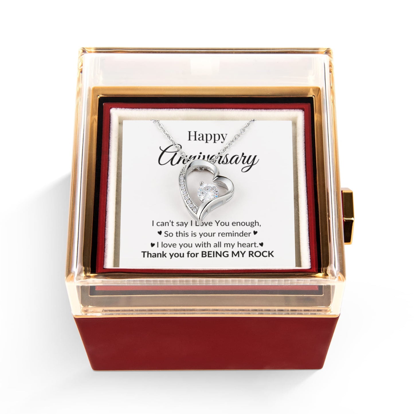 Happy Anniversary — Eternal Rose & Forever Love Necklace Gift Box