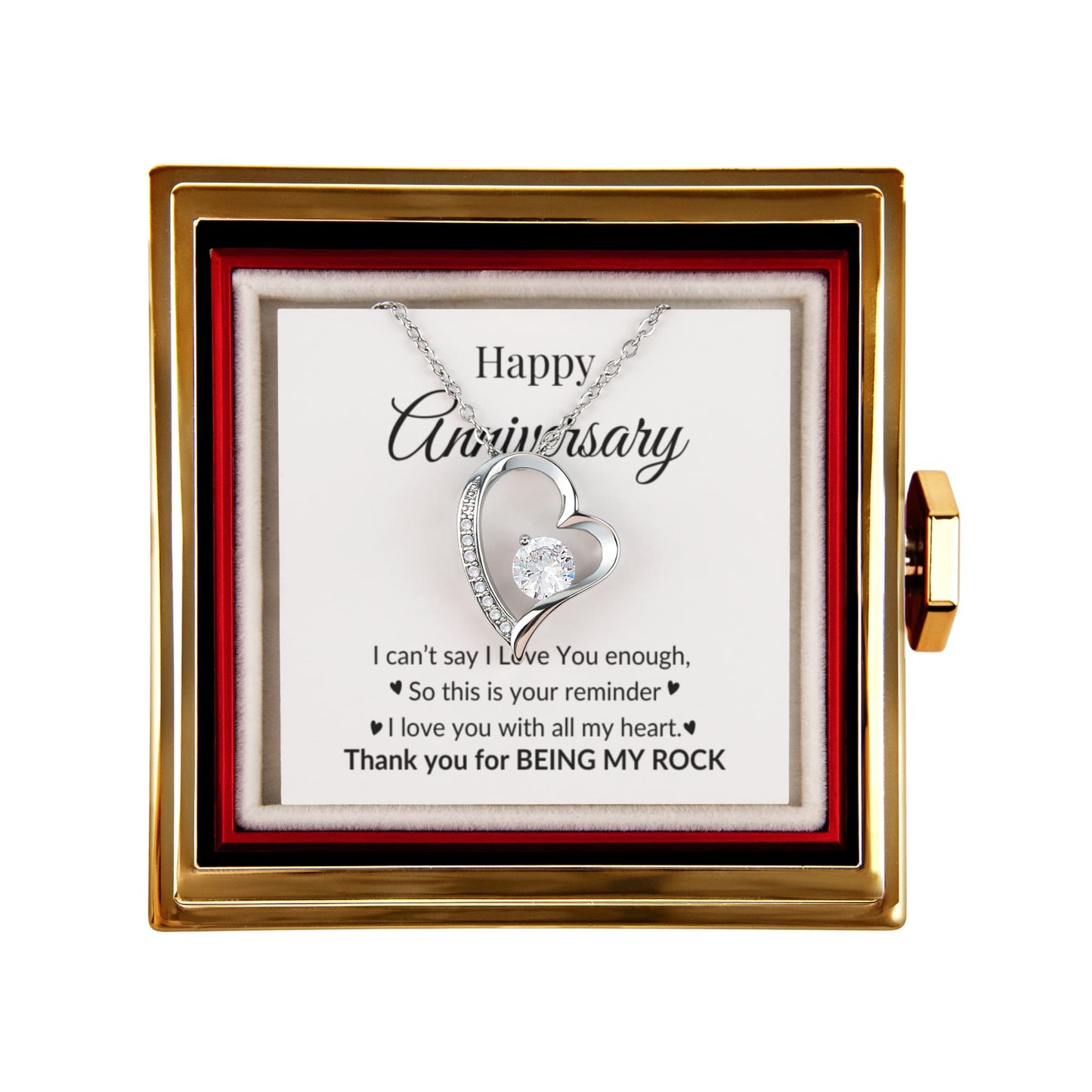 Happy Anniversary — Eternal Rose & Forever Love Necklace Gift Box