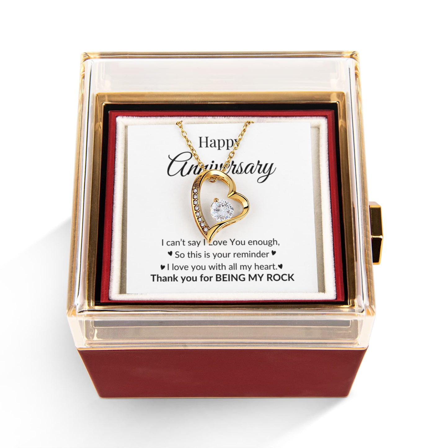 Happy Anniversary — Eternal Rose & Forever Love Necklace Gift Box